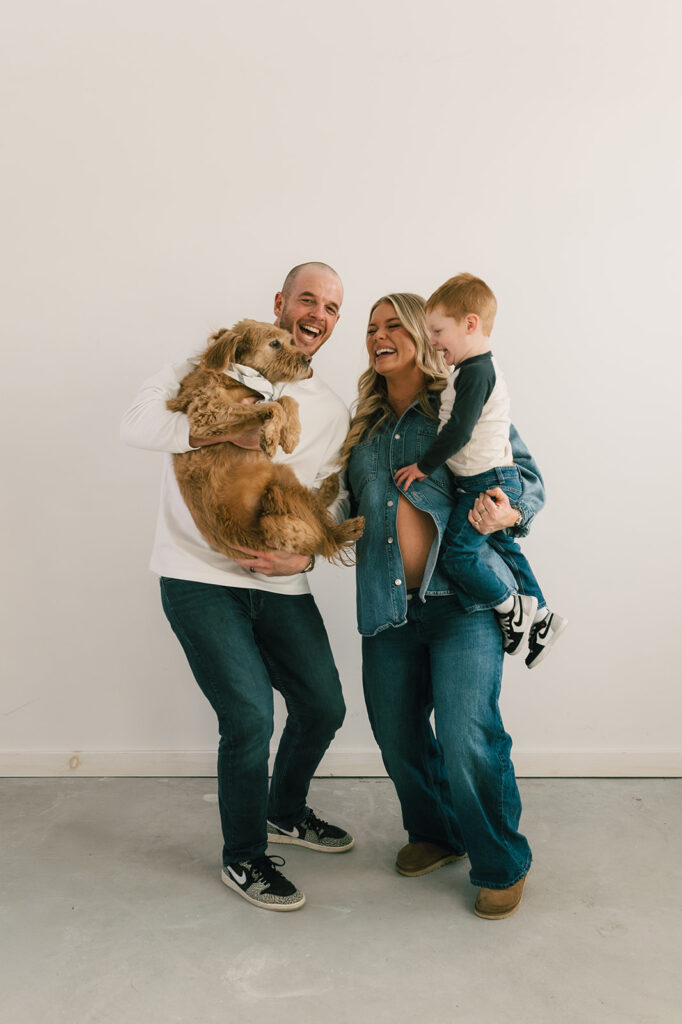 Showing real moments during a maternity session.